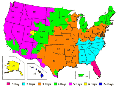 Fedex Ground Shipping Times Map