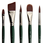 Silver Brush Ruby Satin Short Handled Brushes from Rex Art