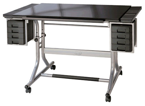 New @ Rex The Alvin Craftsmaster II Glass Top Deluxe Art & Drawing Table Flat Position