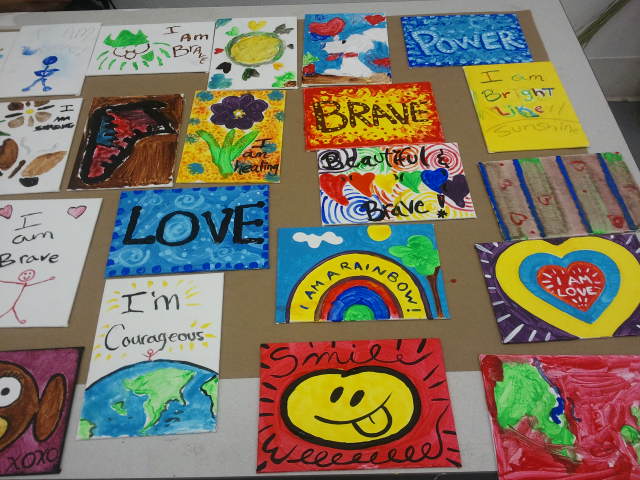 Some great paintings going to children affected with cancer. Hope they bring some cheer!
