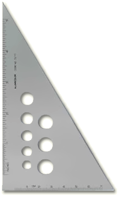 Alumicolor Triangle, Calibrated 30/60 - Color Silver - Size 6