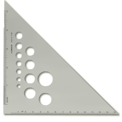 Alumicolor Triangle, Calibrated 45/90 - Color Silver - Size 6