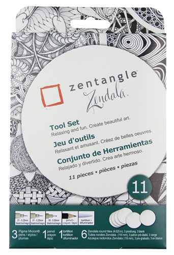 Pigma Zentangle White Zendala Set of 11