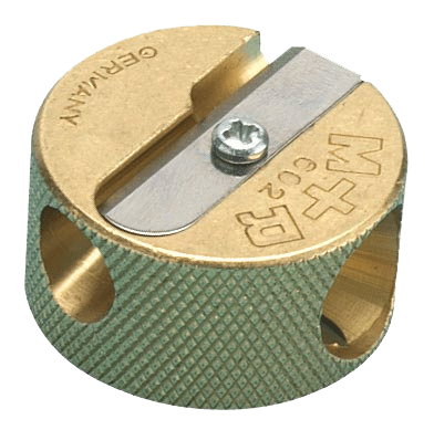 Alvin Brass Round Pencil Sharpener - Double