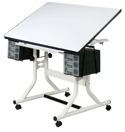 Alvin Craftmaster Hobby Station - Color White Base with White Top - Size 24 x 40