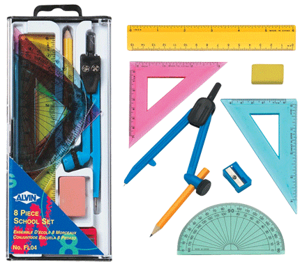 Alvin 8 Piece Compass & Geometry Set