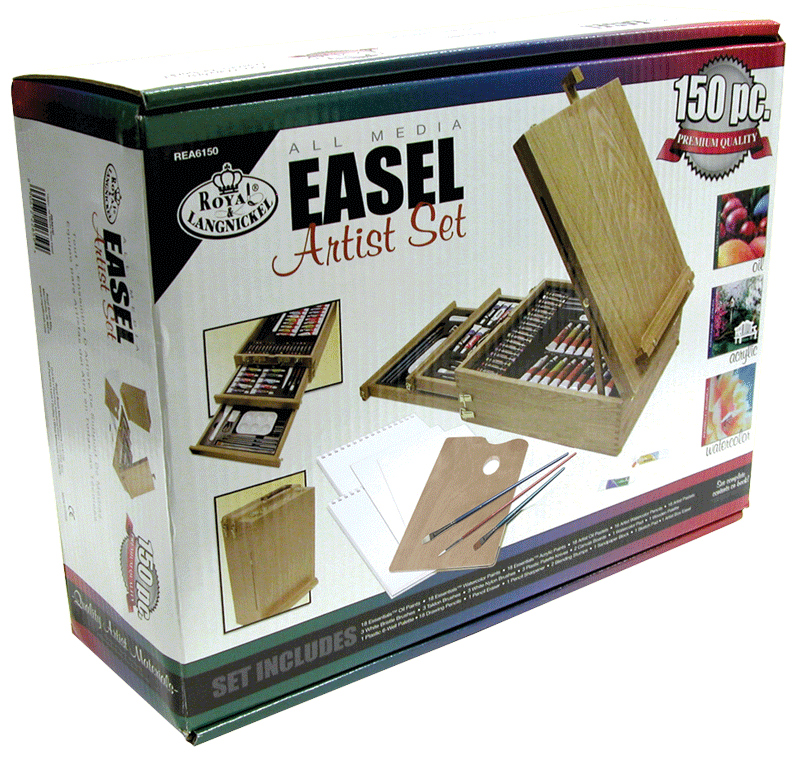 Royal & Langnickel Wooden Silver Easel Art Set 150+ pc – CL Gifts and  Collectibles