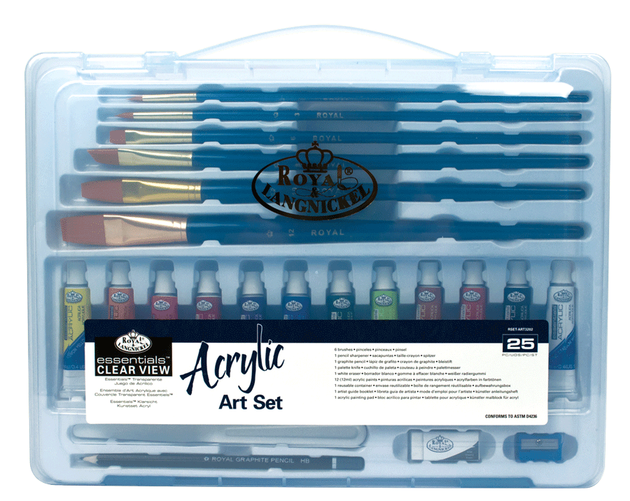 Royal & Langnickel Acrylic Painting Set in a Large Clear View Art Case