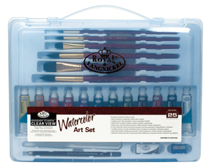 Royal & Langnickel Watercolor Painting Set in a Large Clear View Art Case