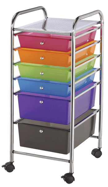 Blue Hills Studio Storage Cart, 6 Drawers, Multicolor