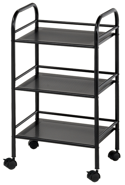 Blue Hills Studio Storage Cart, 3 Shelves, Black