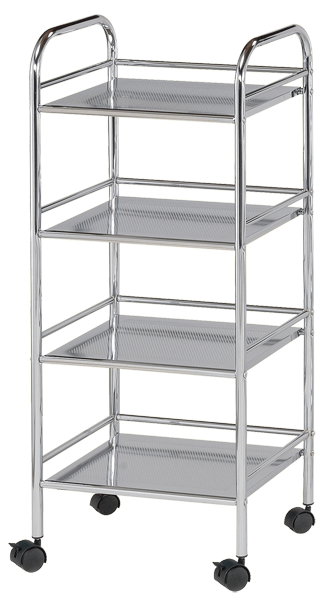 Blue Hills Studio Storage Cart, 4 Shelves, Chrome