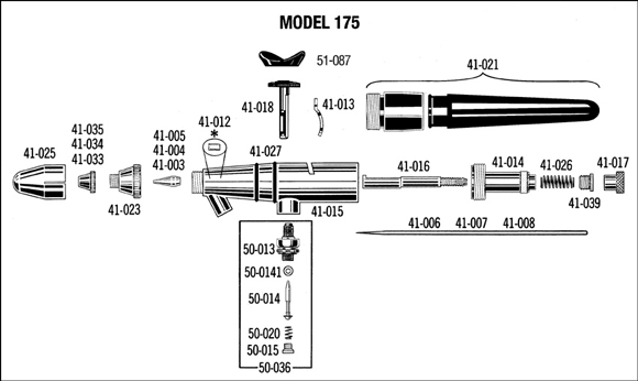 Badger Model 175 Airbrush Parts
