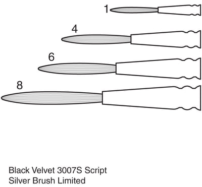 Silver Brush Black Velvet® Watercolor Brush Series 3025 Jumbo Round, Small