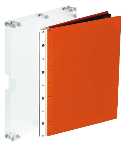 CASE Envy Portfolio Kit - Color Orange Ice Nine, Frosted Clear Arsenal - Size 11 x 14 Landscape