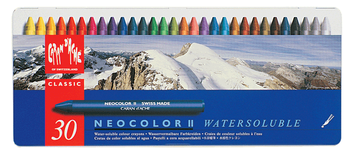 Caran d'Ache : Neocolor II : Watercolor Crayon : 15 in a Metal Box