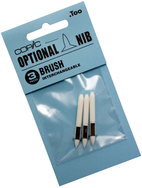 Copic Replacement Nib, Brush, Pack of 3