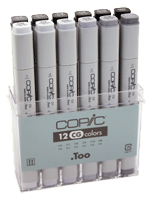 Copic Original Marker 12 Color Set - Color Cool Gray