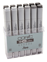 Copic Original Marker 12 Color Set - Color Nuetral Gray