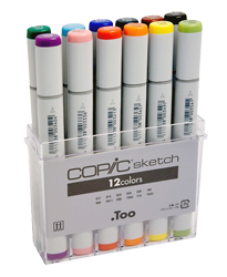 Copic Sketch Marker 12 Color Basic Set