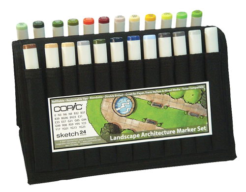 Copic Sketch Marker 24 Color Landscape Architecture Wallet