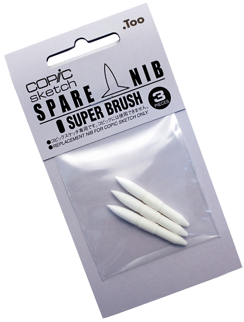 Copic Replacement Nib, Super Brush, Pack of 3