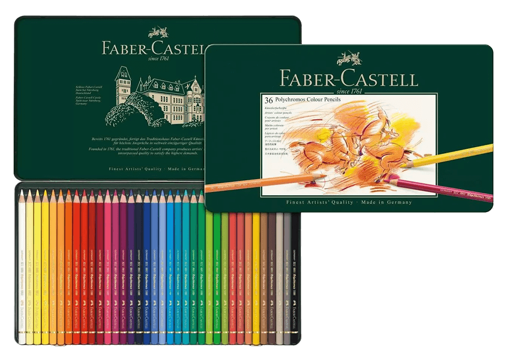 Faber-Castell Polychromos Artists' Colored Pencil Metal Tin of 12