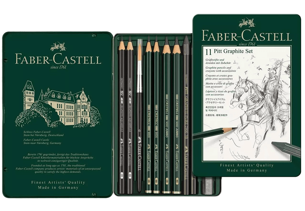 Faber-Castell : Pitt Graphite Matt Pencil : Tin Set of 6