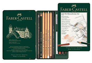 Faber-Castell Pitt Monochrome Tin Set of 12