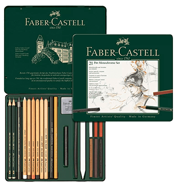 Faber-Castell Pitt Monochrome Tin Set of 21