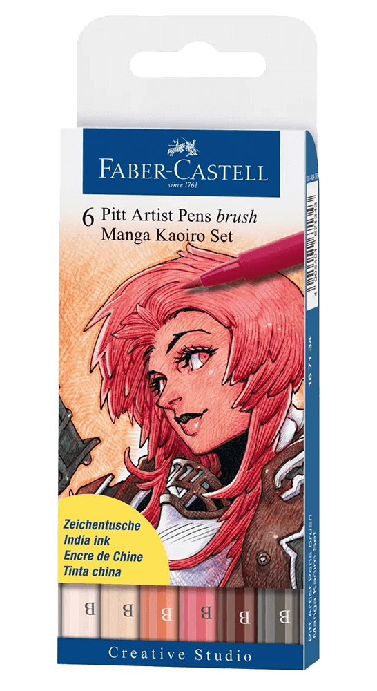 FaberCastell Pitt Artist Pen Manga Wallet Set of 6 Rex Art Supplies