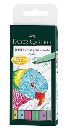 Faber-Castell Pitt Artist Pen Pastel Wallet Set of 6