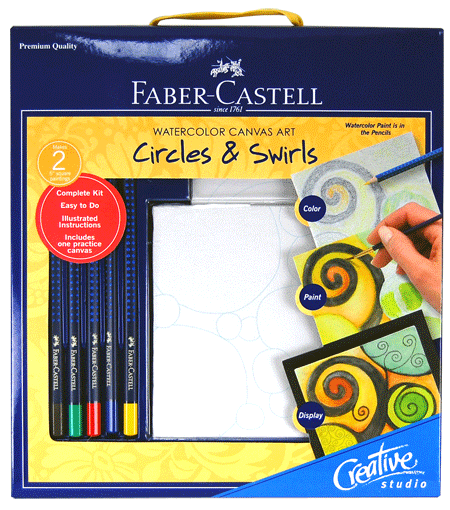 Faber-Castell Creative Studio Watercolor Canvas Art Kit - Circles & Swirls
