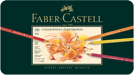 Faber-Castell Polychromos Artists Colored Pencil Metal Tin of 120 with CD