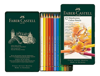 Faber-Castell Polychromos Artists Colored Pencil Metal Tin of 12