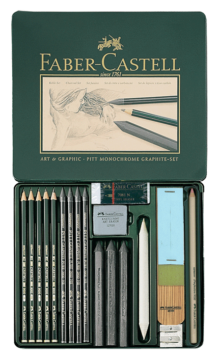 Faber-Castell Pitt Artists Graphite Set Metal Tin of 18 Assorted Pieces