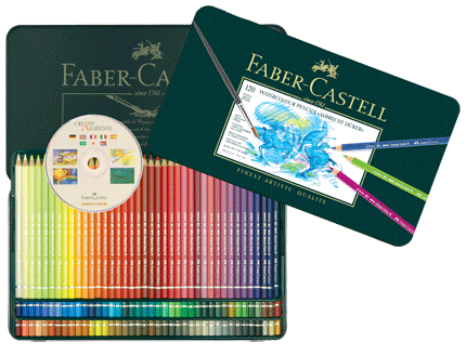 Faber-Castell Albrecht Durer Artists Watercolor Pencil Metal Tin of 120 Colors with CD
