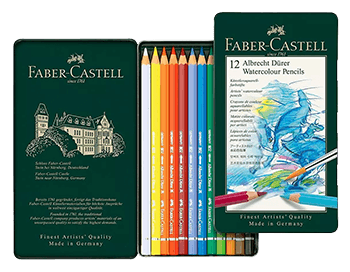 Faber-Castell Albrecht Durer Artists Watercolor Pencil Metal Tin of 12