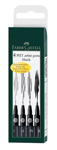 Faber-Castell Pitt Artist Pen Wallet of 8 Black