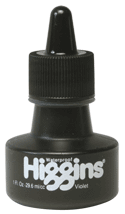 Higgins Non-Waterproof, Dye Based Lettering Ink  - Color Violet - Size 1 oz.