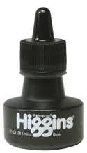 Higgins Non-Waterproof, Dye Based Lettering Ink  - Color Blue - Size 1 oz.