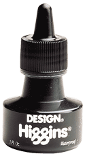 Higgins Waterproof India Drawing Ink - Color Black - Size 1 oz.