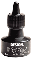 Higgins Non-Waterproof Lettering Ink - Color Black - Size 1 oz.