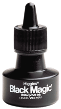 Higgins Magic Ink/Waterproof - Color Black - Size 1 oz.