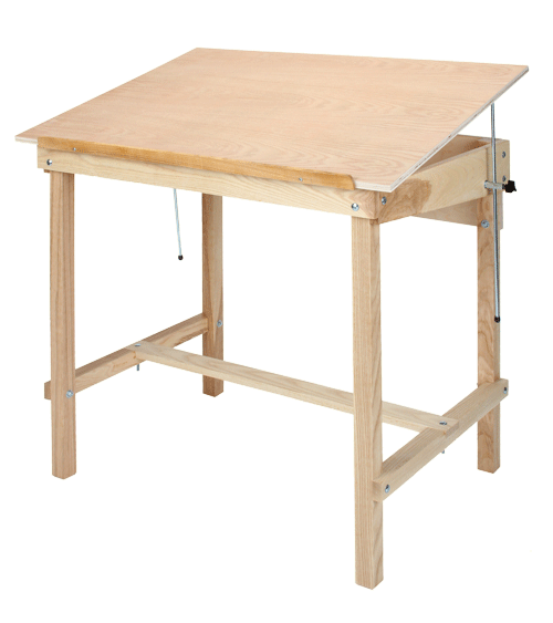 Four Post Drafting Table, Finished Base, Unfinished Top