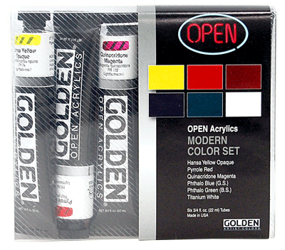 Golden OPEN Acrylic Introductory Set - Modern - Six 22ml tubes