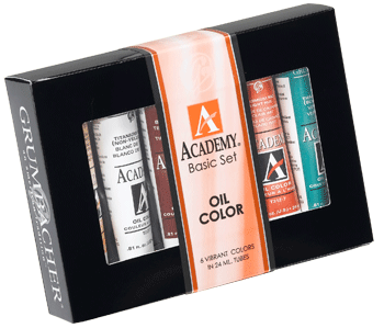 Grumbacher Academy Oil Set of 6 Tubes (24ml)