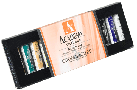 Grumbacher Academy Oil Set of 12 Tubes (24ml)