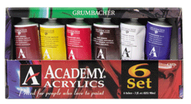 Grumbacher Academy Acrylic Intro Set of 6 - Size 3 oz. (90ml)