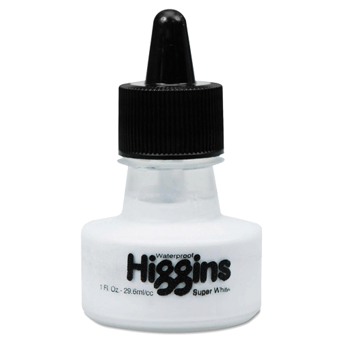 Higgins Lettering Ink - Color Super White - Size 1 oz.